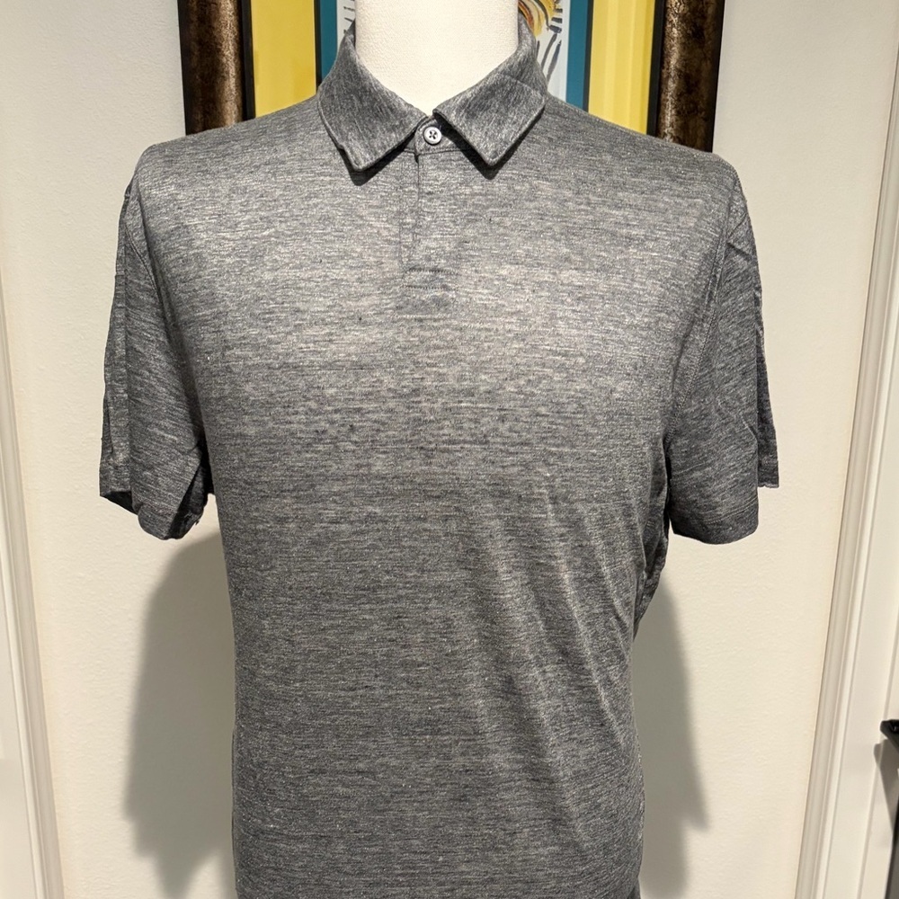 Banana Republic Men's Heather Gray Polo Shirt Size L Like New